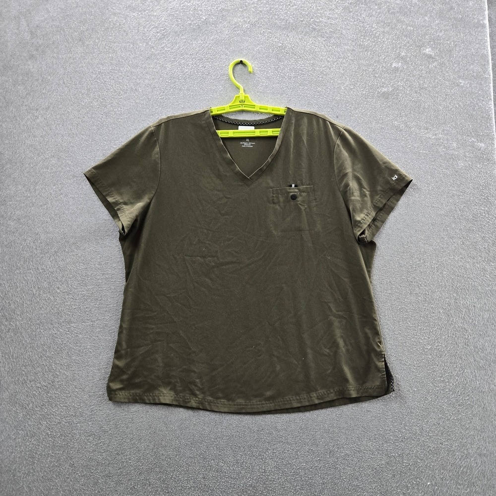 KOI Women Scrub Top XL Green NXT GEN 1010 Button PO#JM105424 Short Sleeve‎
